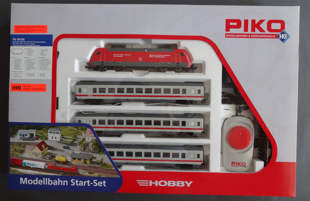 Germany-PIKO-59100-starter-set-BR101-tram-passenger-car-track-controller-Cool